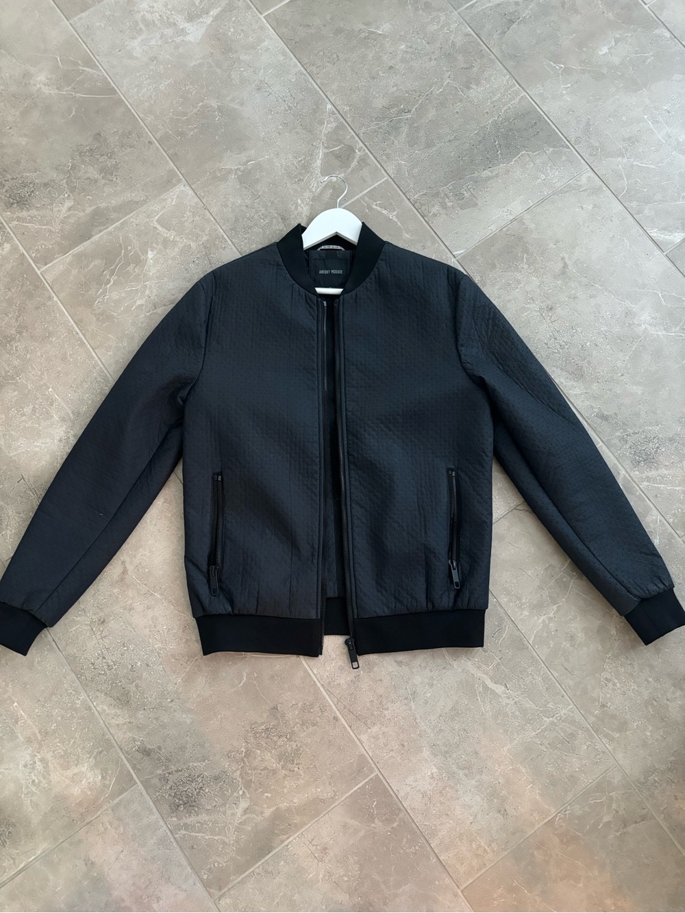 Antony Morato Textured Black Bomber Jacket
